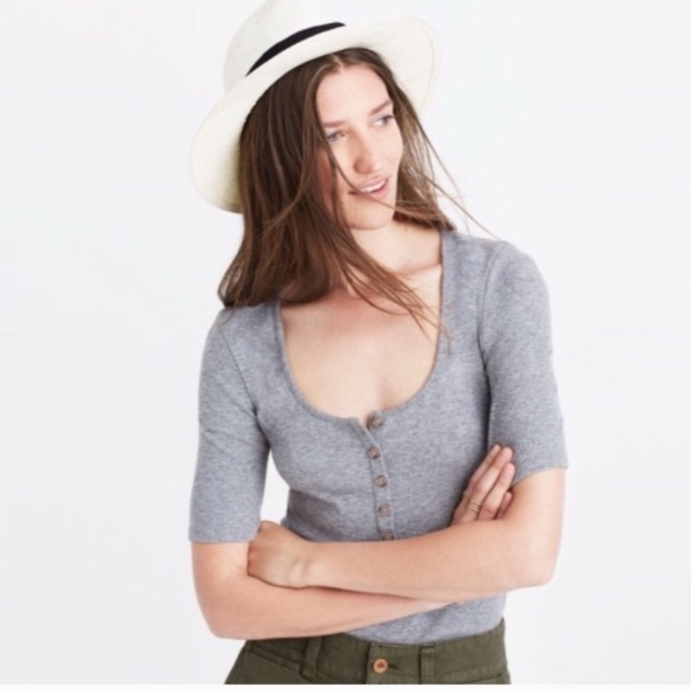 MADEWELL • rehearsal henley quarter sleeve top